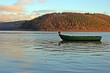 Angelboot am Edersee im Abendlicht