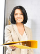 beautiful woman with folder