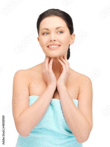 Photo: beautiful woman in towel beautiful woman in towel