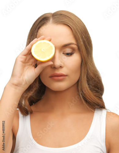 Photo: woman with lemon slice woman with lemon slice