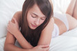 Young seductive brunette relax