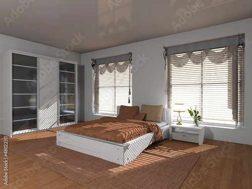 Illustration: modern bedroom interior modern bedroom interior