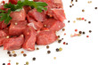 Raw beef meat isolated on white