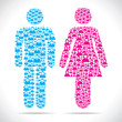 male female design with people