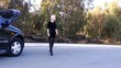 Video: Woman hitchhiking Woman hitchhiking
