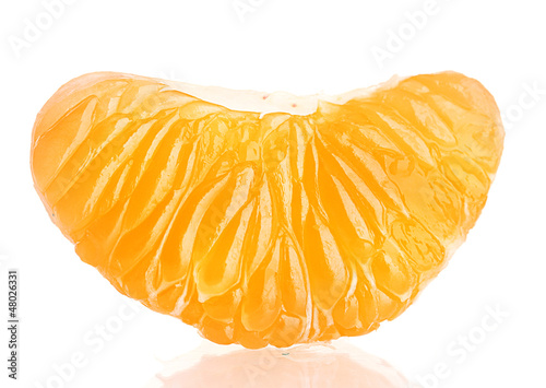 Photo: Ripe sweet tangerine clove, isolated on white Ripe sweet tangerine clove, isolated on white