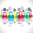 colorful team people background