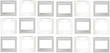 Collection of slides, empty picture frames, vector illustration