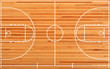 Basketball court floor plan on parquet background