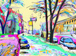 digital painting of winter landscape