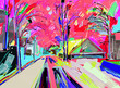 digital painting of winter landscape