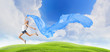 Modern style dancer against blue sky