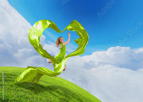 Photo: Female dancer and heart symbol Female dancer and heart symbol