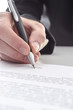 Businessman signing a contract
