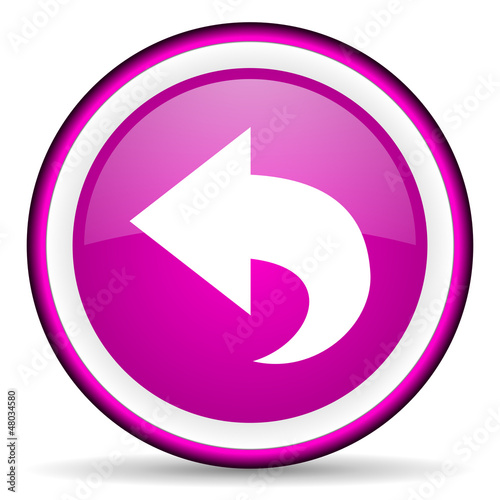 Illustration: back violet glossy icon on white background back violet glossy icon on white background