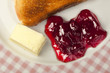 Jam, butter and toast.
