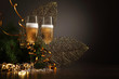 Glasses of champagne at new year party