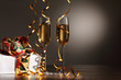 Glasses of champagne at new year party