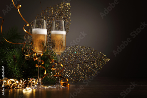 Photo: Glasses of champagne at new year party Glasses of champagne at new year party