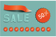 Sale Sticker Letters With Discount in Percentage