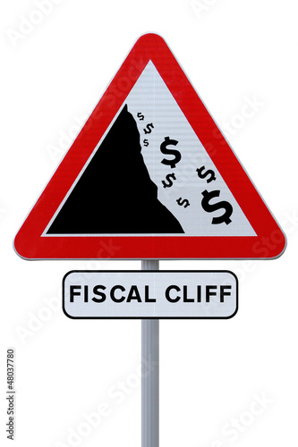 Photo: Fiscal Cliff Road Sign Fiscal Cliff Road Sign
