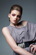 Classy Woman in Grey Dress - Evening Professional Makeup