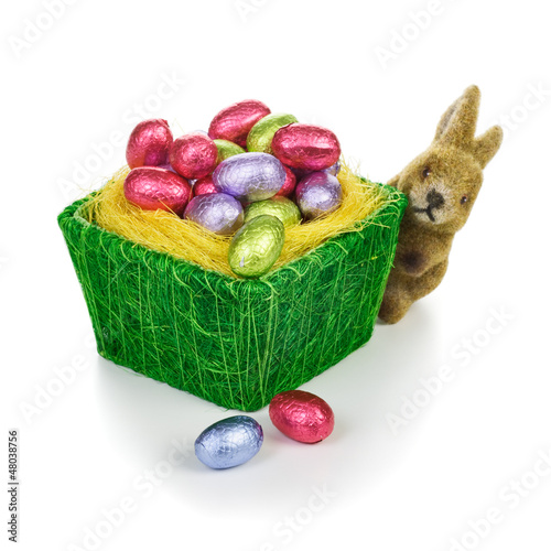 Photo: Bunny and Easter eggs Bunny and Easter eggs