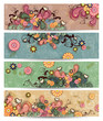Floral banner aged