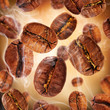  Flying coffee beans in smoke