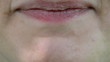 macro woman face lips mouth eat ecologic blackberry smile