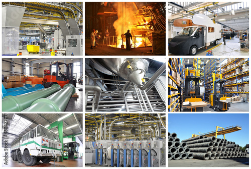 Photo: Collage von Industriepanoramen // industrial production inside Collage von Industriepanoramen // industrial production inside