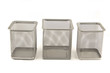 Three metal net boxes