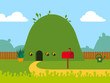 Eco-friendly cartoon hill house