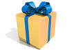 Illustration: geschenk - blau gold geschenk - blau gold