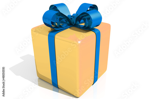 Illustration: geschenk - blau gold geschenk - blau gold