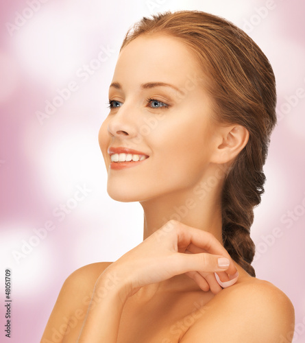 Photo: beautiful woman with rose petal beautiful woman with rose petal