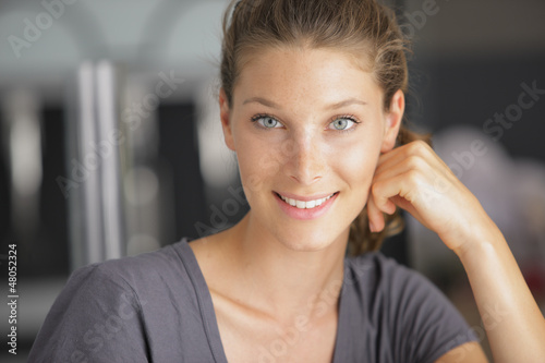 Photo: Happy young woman with a lovely smile Happy young woman with a lovely smile