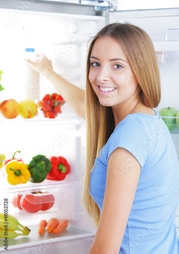 Photo: milk in the refrigerator milk in the refrigerator