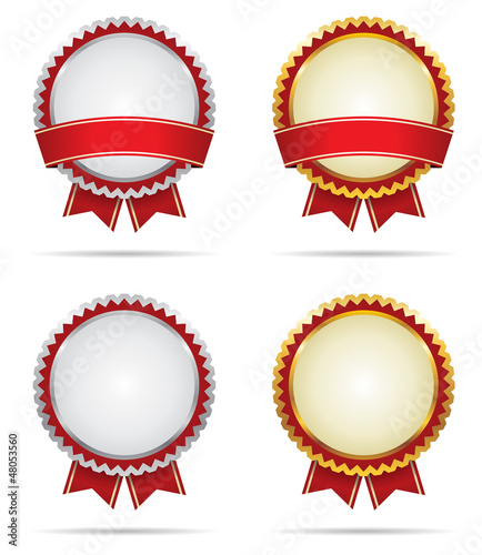 Vector: Gold and Silver Award Badges Gold and Silver Award Badges