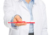 Closeup on toothbrush in hands of medical dental doctor