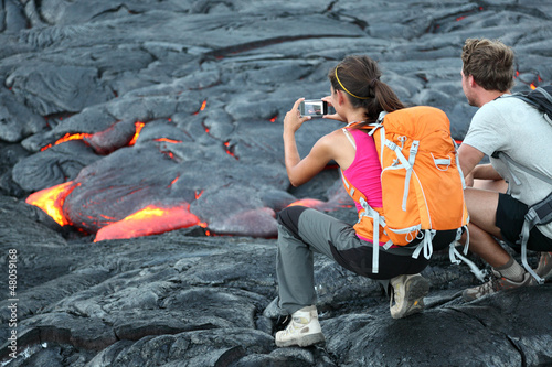Photo: Hawaii lava tourists Hawaii lava tourists