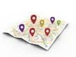 map with Pin Pointers