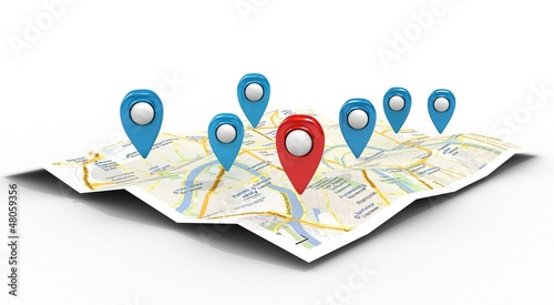 Illustration: map with Pin Pointers map with Pin Pointers