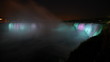 Night illumination timelapse of horseshoe Niagara falls