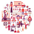 Pharmaceutical factory - vector illustration