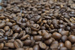 coffee beans, Pots, cinnamon on dark background
