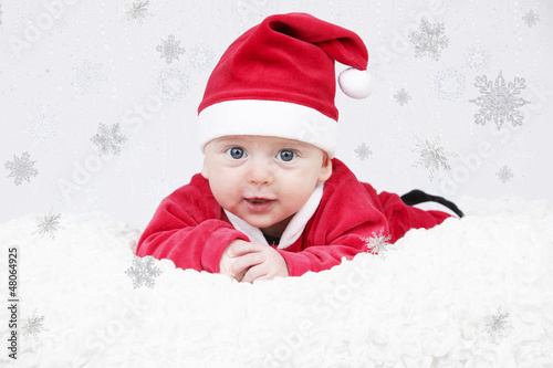 Photo: Child red baby Santa hat Child red baby Santa hat