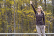 Beautiful Blonde Model Cheering