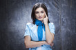 successful business woman analyzing