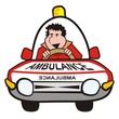 Vector: man in the car-ambulance man in the car-ambulance